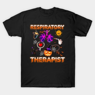 Respiratory Therapist Halloween Zombie Costume Scary Pumpkin T-Shirt